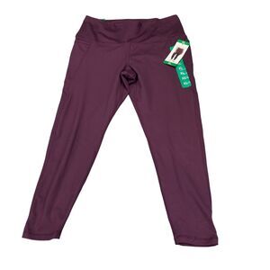Danskin Leggings Womens XL Plum Activewear Ultra High Rise High Waisted